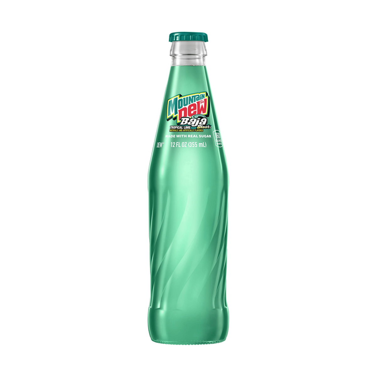 Mountain Dew Baja Tropical Lime Blast Real Sugar (Glass)