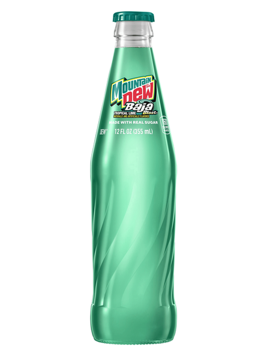 Mountain Dew Baja Tropical Lime Blast Real Sugar (Glass)